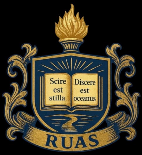 Brasão do Ruas Curso: tocha acesa sobre livro aberto
